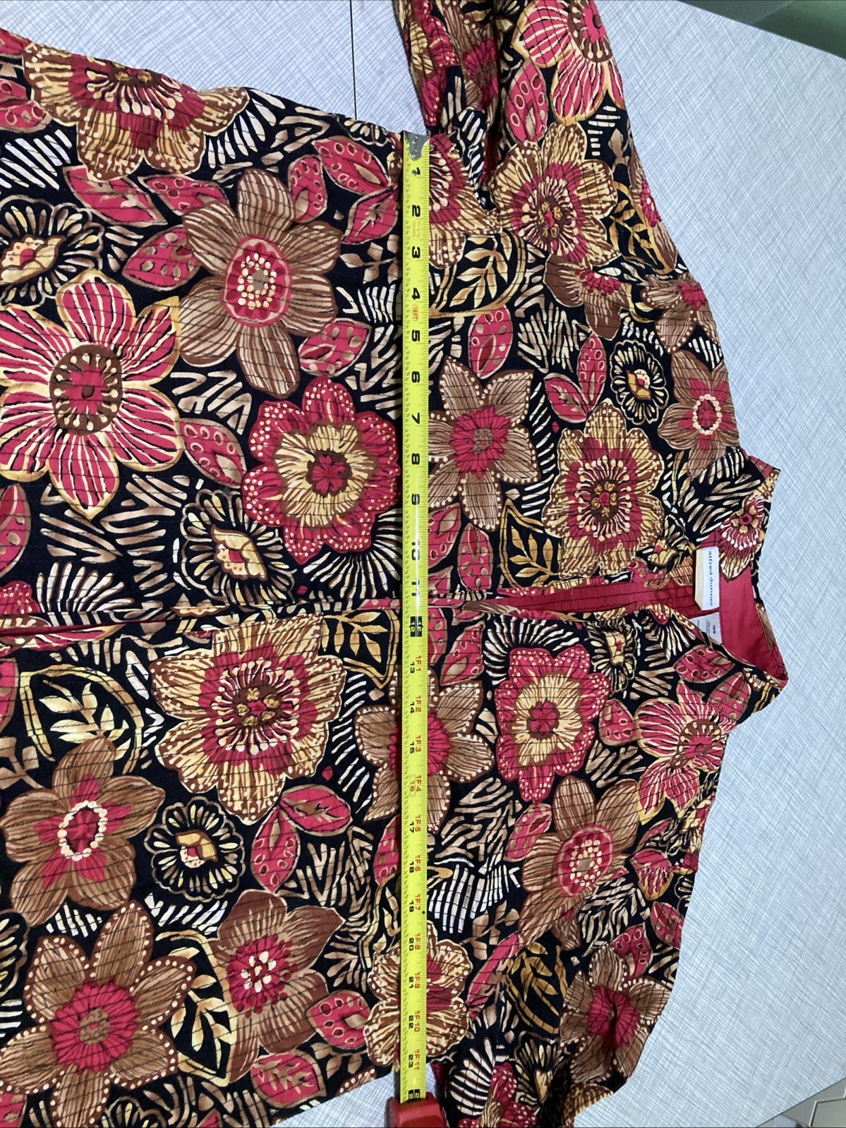 Vtg 90s Y2K Alfred Dunner Quilted Jacket Boho Floral Lightweight Plus 18W Pink
