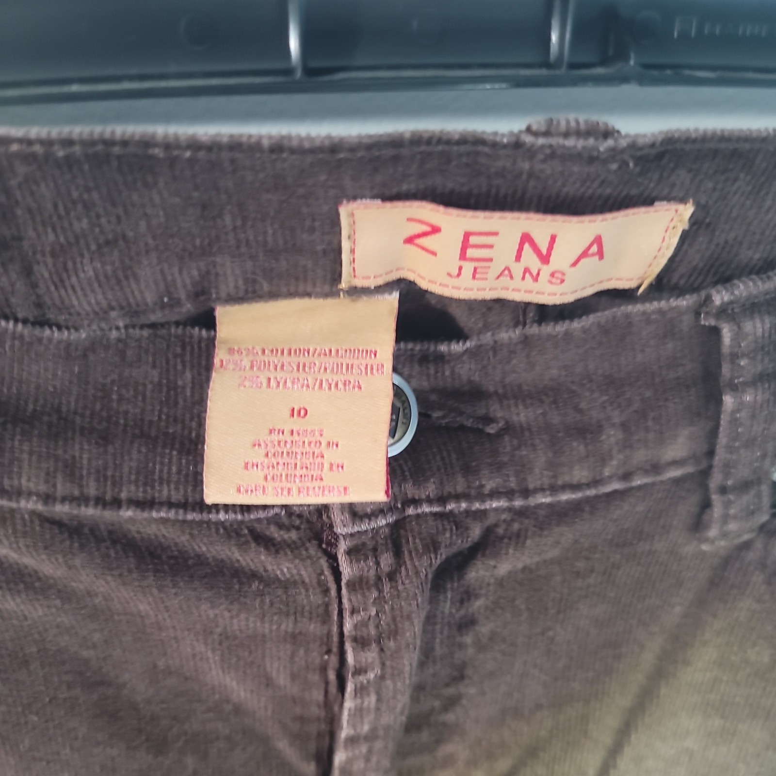 Vintage Zena Jeans Brown Corduroy Embroidered Women’s Size 10 Mid Rise