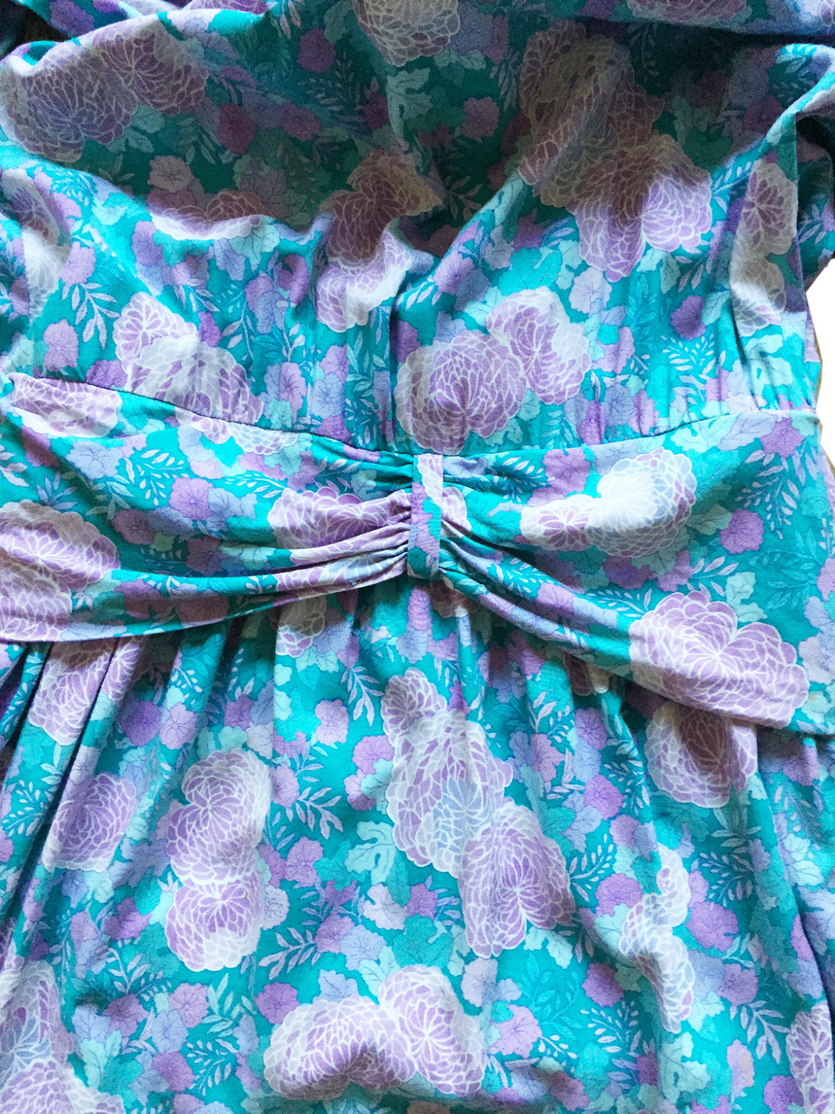 BELLE FRANCE Vintage Dress Floral Print Rayon Drop-Waist Size 10