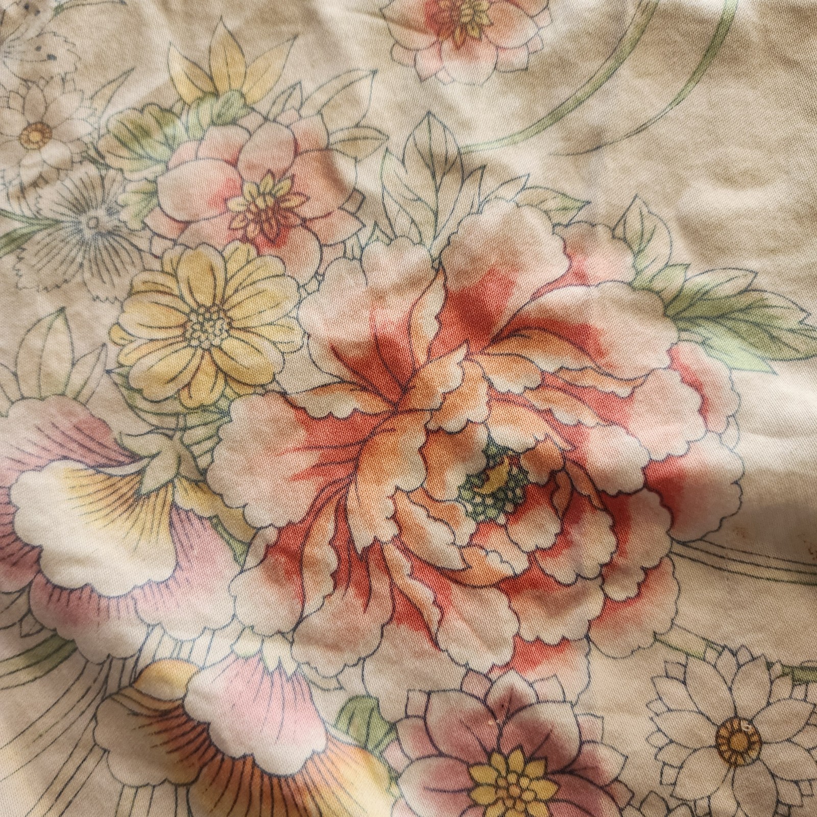 Miss Eileen floral Gown House Coat Full Zip Vintage Lightweight Breathable XL