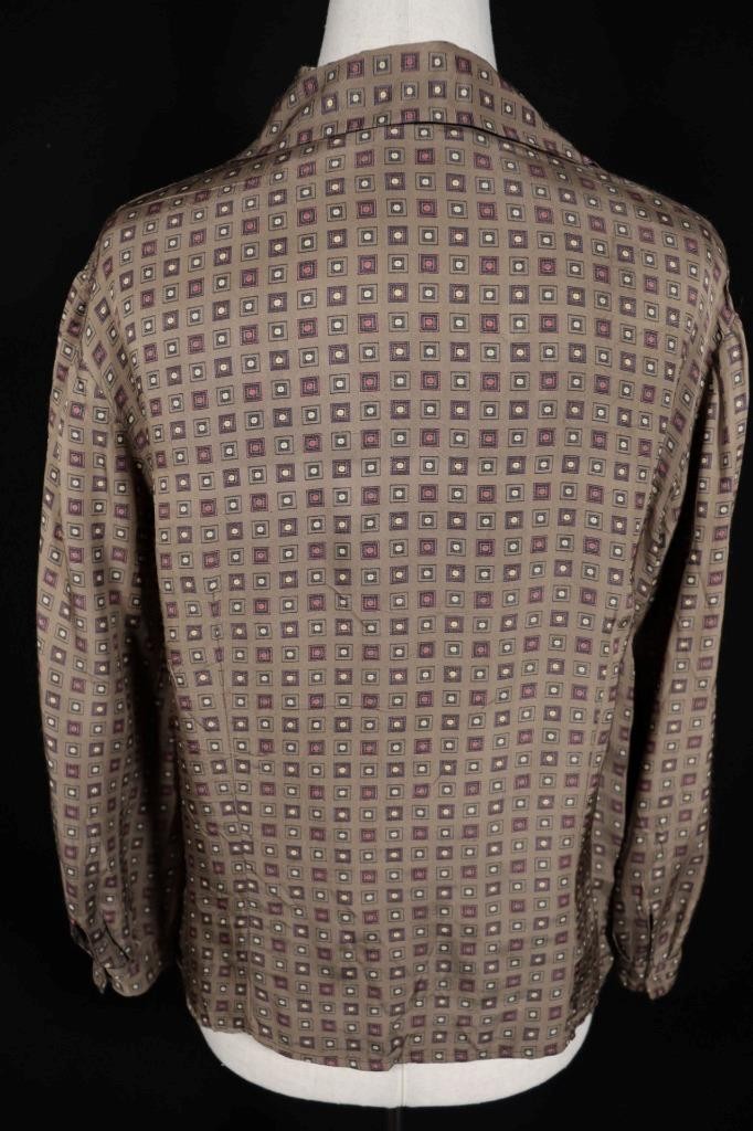 Vintage 1960’s French Rayon Print Blouse Size Medium Excellent Condition