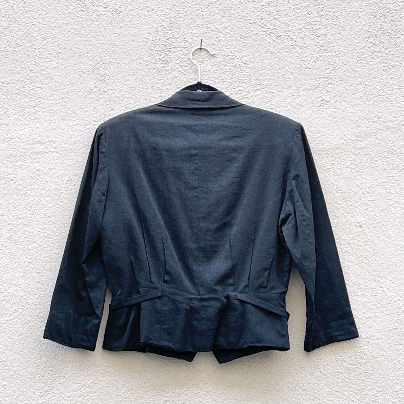 Vintage Women’s 50s Semmes Creations Black Cropped Peplum Jacket Blazer Medium