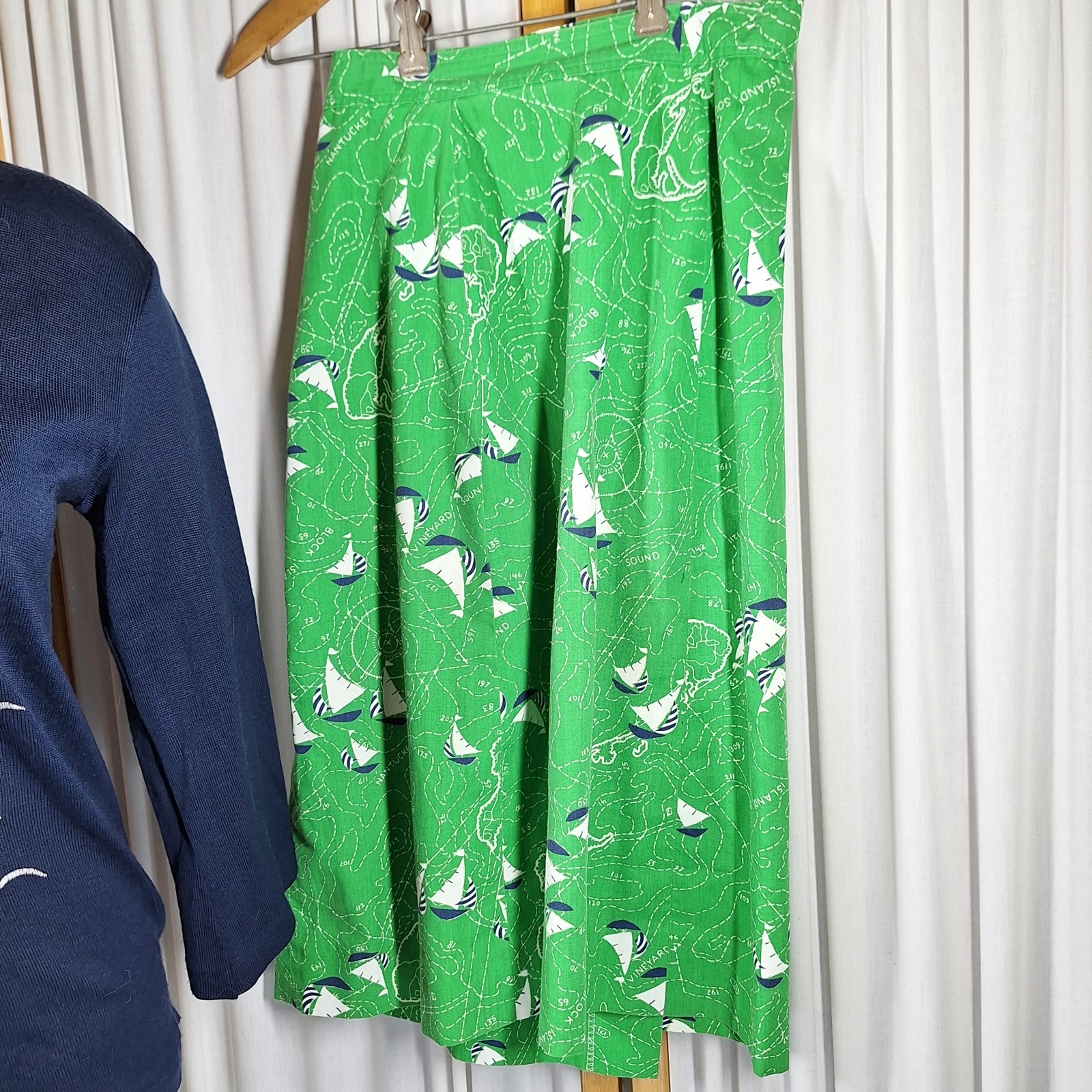 Vtg Lady Halrin Skirt Sz XS Sailboat, Joyce Top M Nautical Coastal Nantucket