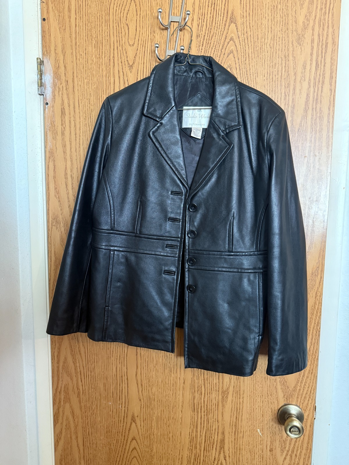 Vintage 90s Studio Works Outerwear Soft Leather Blazer Jacket Size M Grunge
