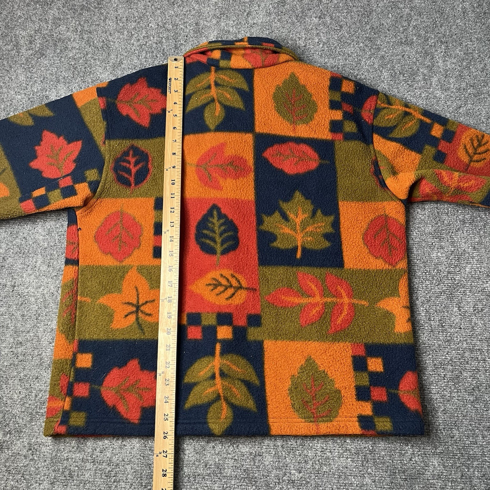Vtg Fashion Bug Floral Fleece Jacket Button Up Womens M 1990s 90s