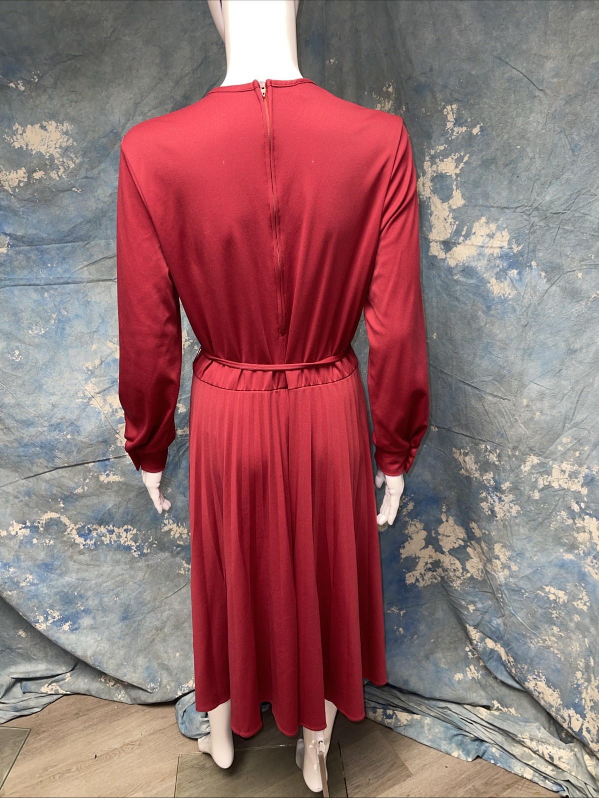 Vintage 1970s Red Polyester Disco Dress Happenings 38C 32W 54H