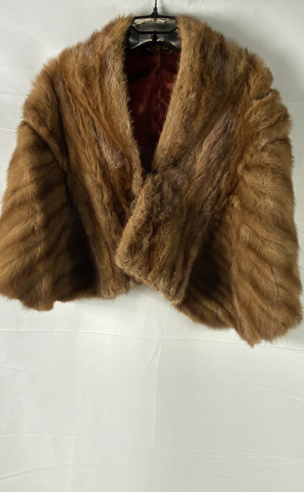 Vintage Axel Theisen Women’s Brown Fur Stole Cape Jacket Brooklyn NY