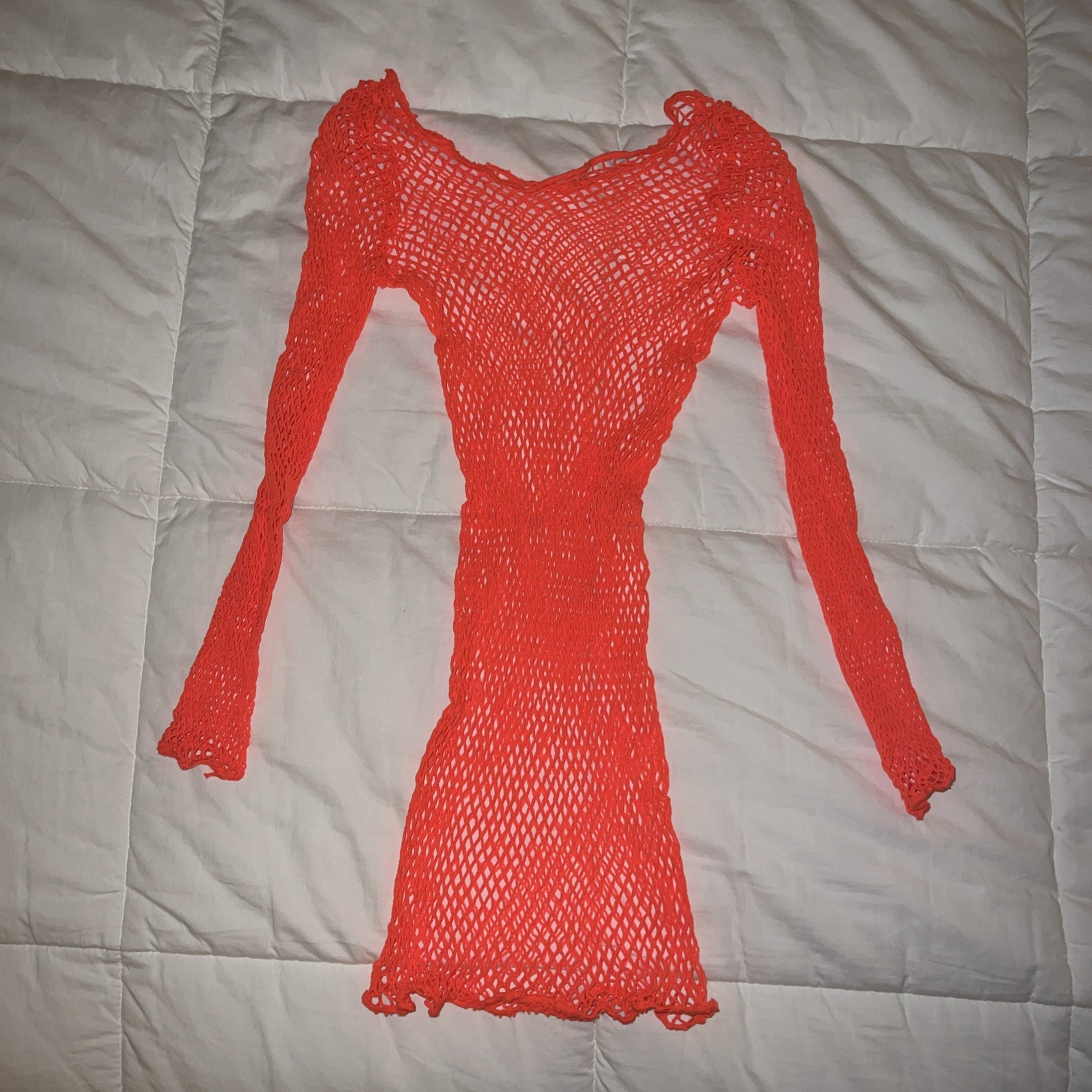 Cotton Fishnet Top dress Mesh Y2K Festival Rave Sheer rare Summer 70s club wear