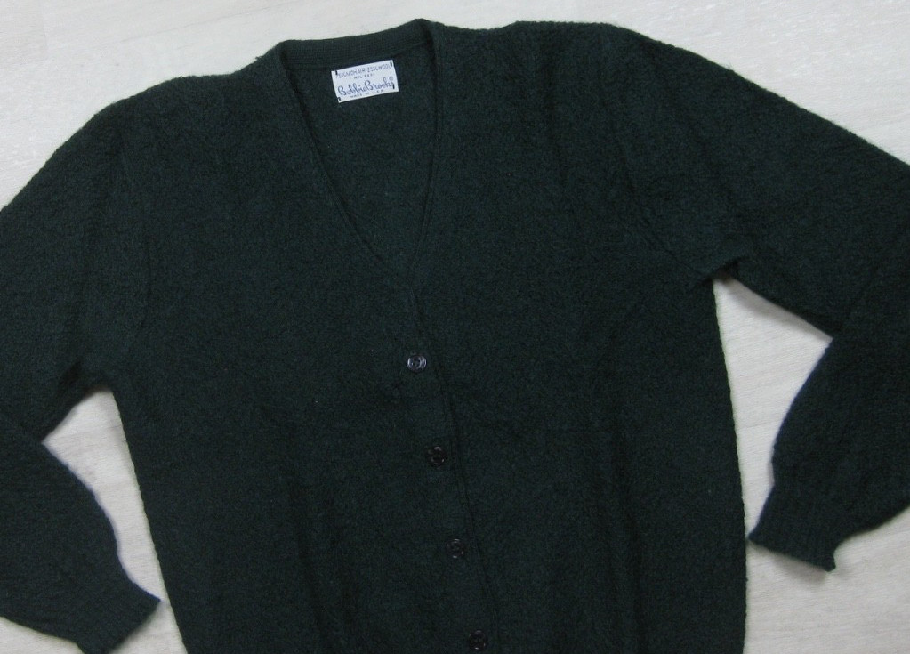 Vintage 60s Bobbie Brooks Mohair Wool Cardigan Sweater Womens (M) V Neck Grunge