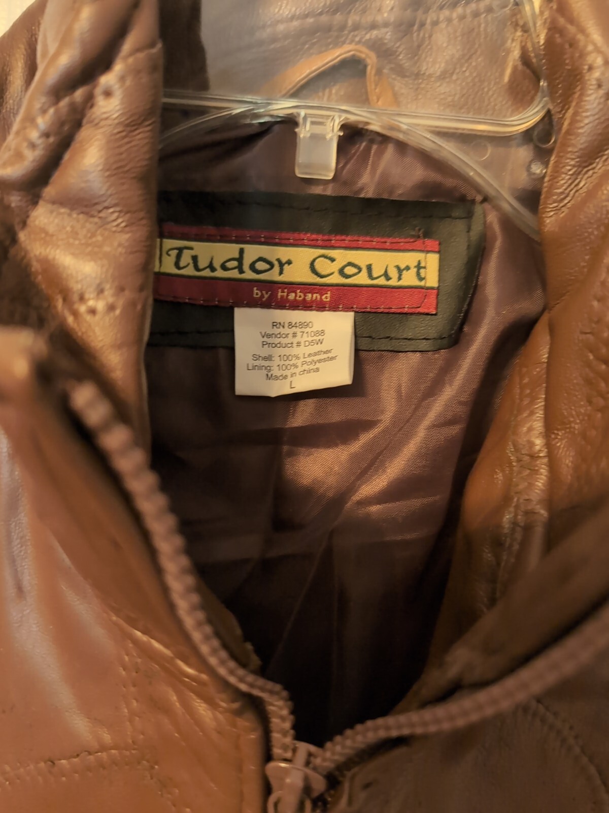 Vintage Tudor Court Brown Leather Patchwork Winter Jacket Oversized Fit Sz L