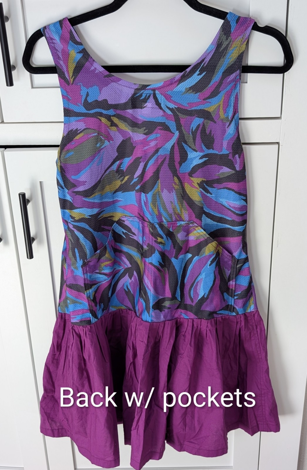 Vintage 80’s 90’s Biking Dress Women’s M Purple Mesh Top Ruffle Skirt Cycling