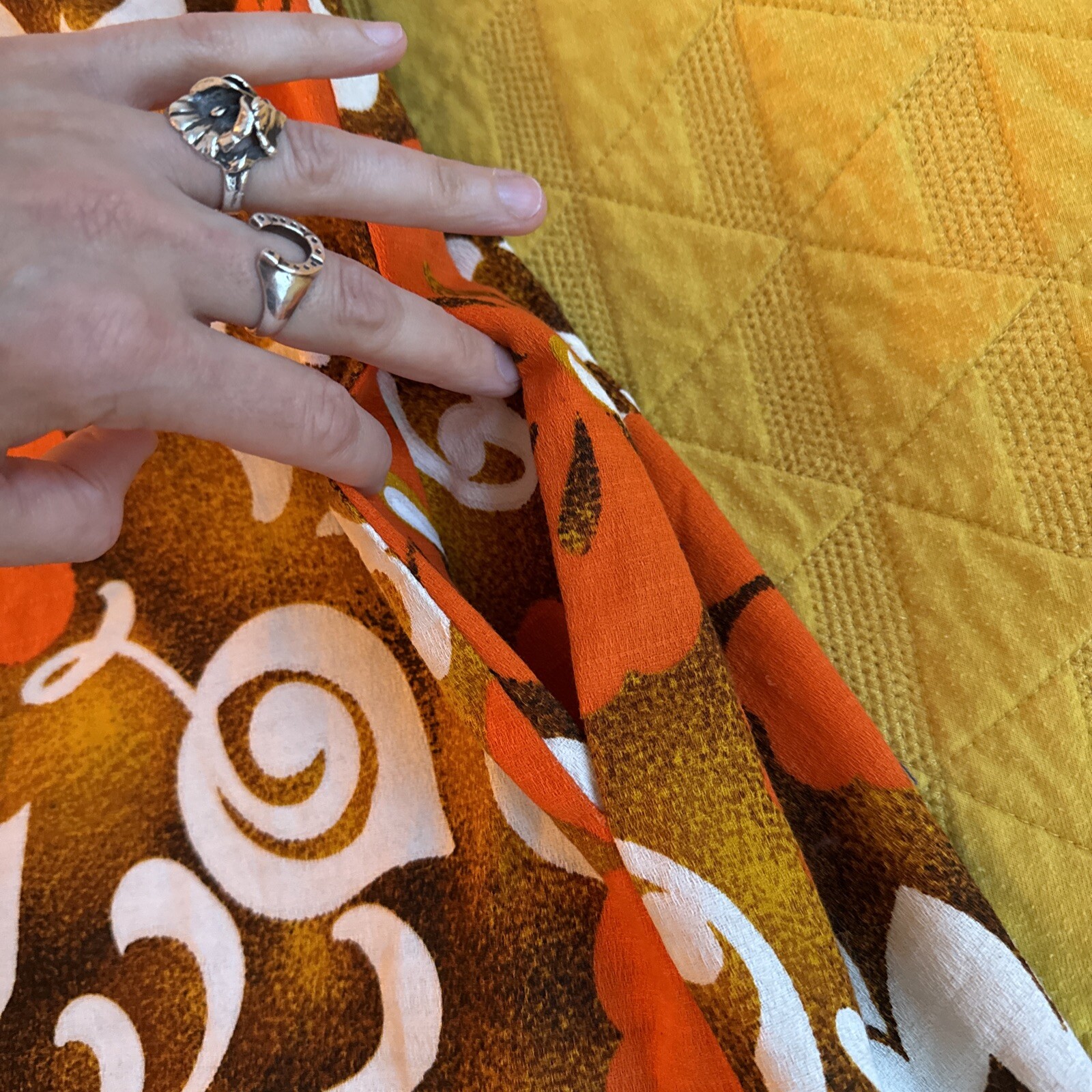 ❤️ Vintage 50s 60s 70s Orange Hawaii Barkcloth Tiki Oasis VLV Mini Dress XXS XS