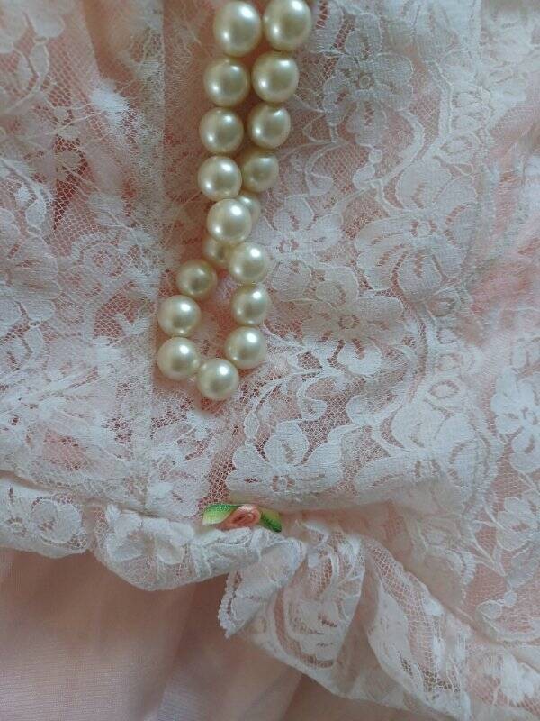 Vintage Pink Prairie Nightgown VICTORIAN Dress Undercover Wear GORGEOUS