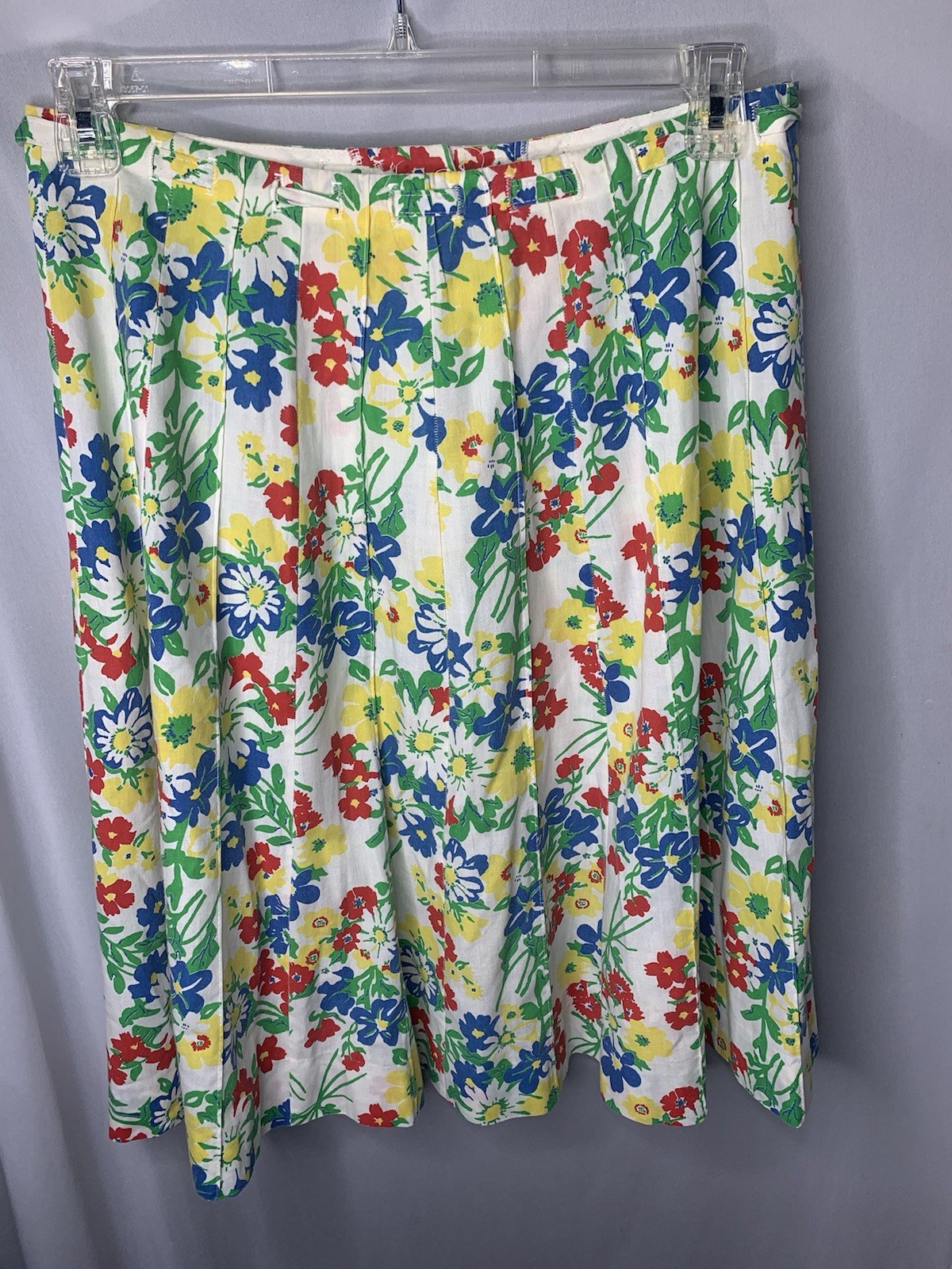 Vintage 70s A Line Floral Flare Belted Skirt Boho Cottagecore Medium 8/10 Rare