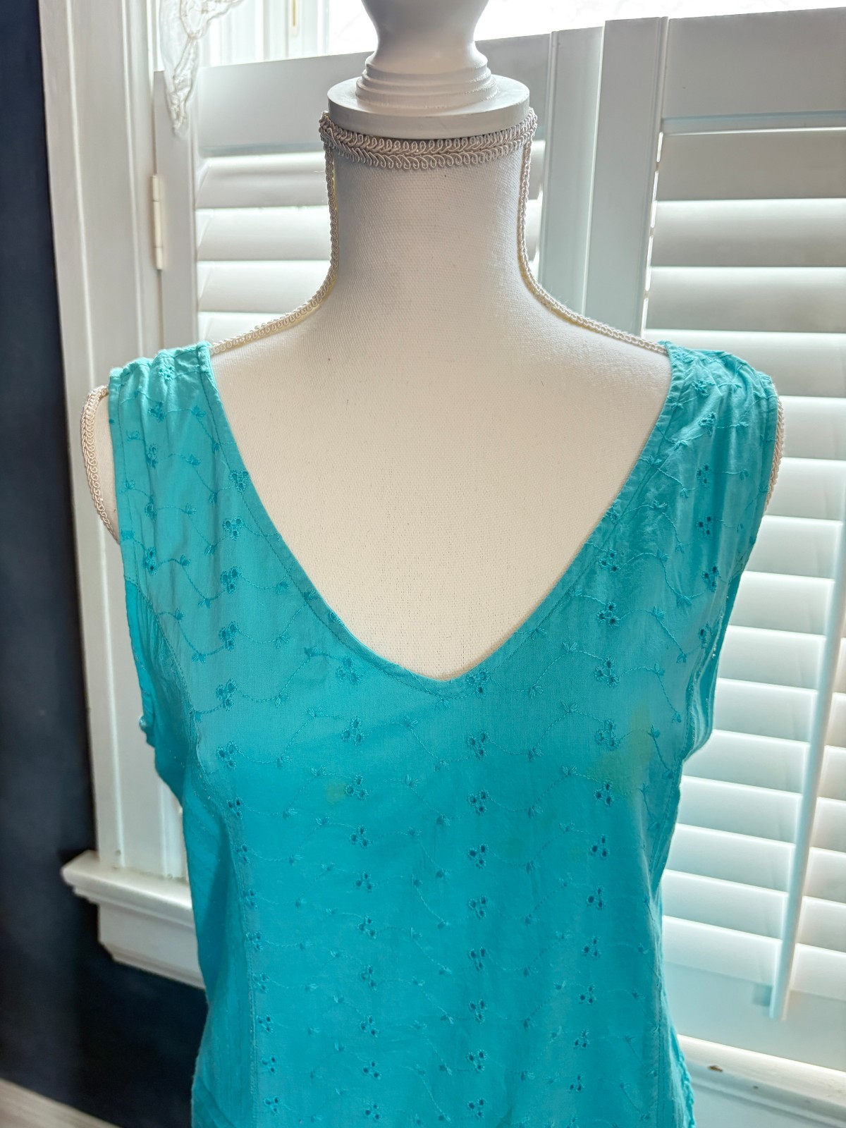 Vintage Phool Turquoise Cotton & Metallic Gauze Maxi Dress – Boho Hippie