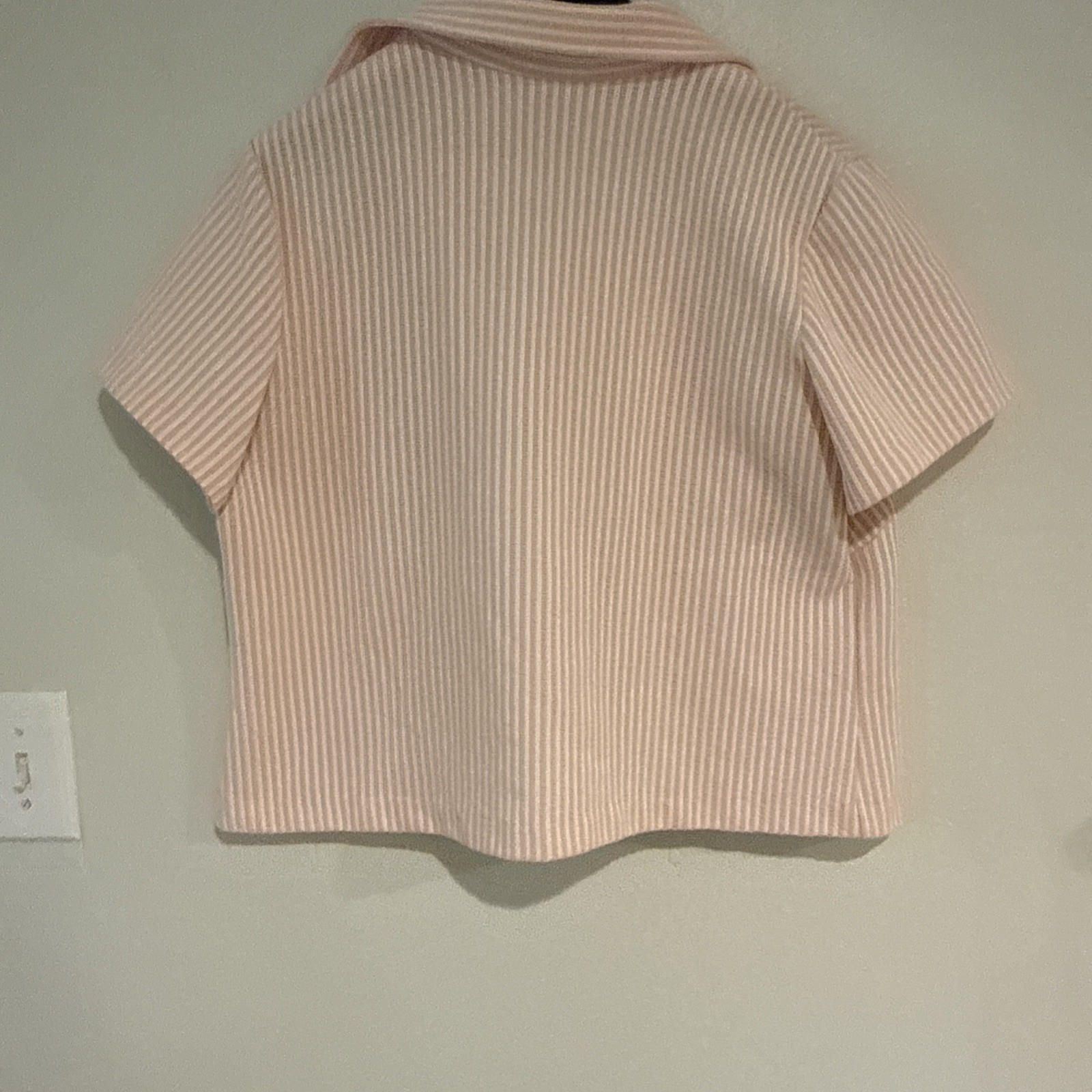 Vintage Pink And White Striped Blouse XL