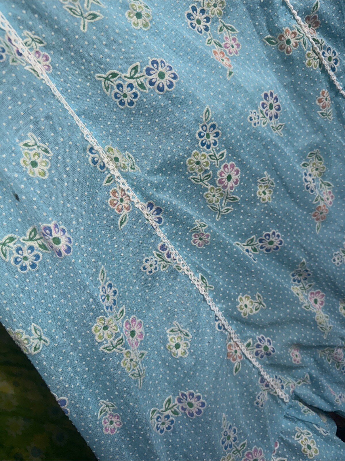 Vintage 1960s Flocked Floral Puff Sleeve Maxi Dress By Montgomery Ward Size 9/10