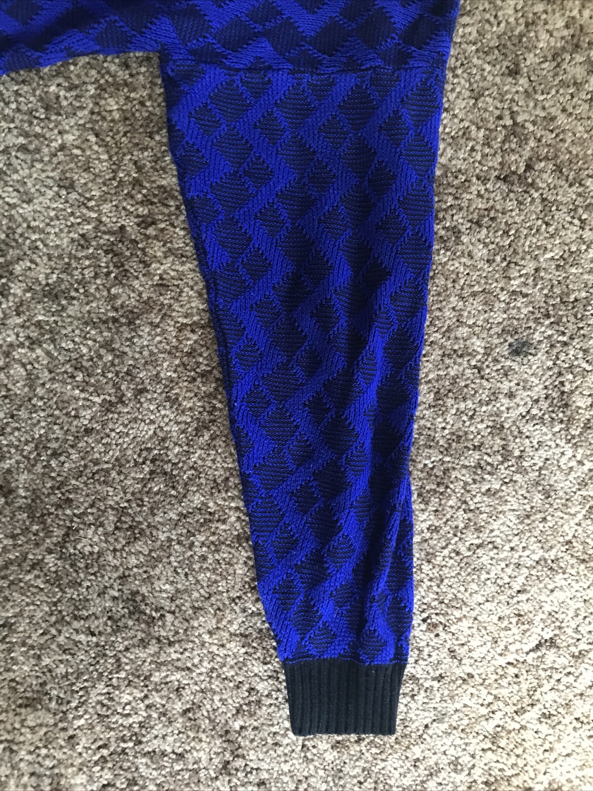 Vintage Women’s Sweater Large 80s 90s Geometric Blue Black Oversized Guam