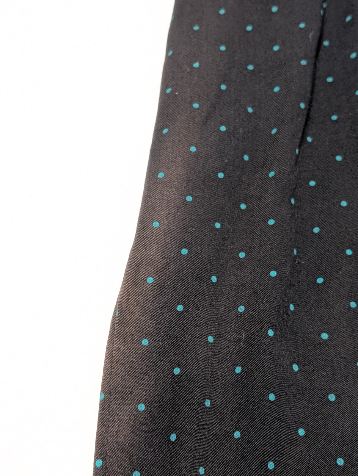Vtg. 1980’s Women’s Rabbit Designs Belted Green/Black Polka Dot L/S Dress Size 8