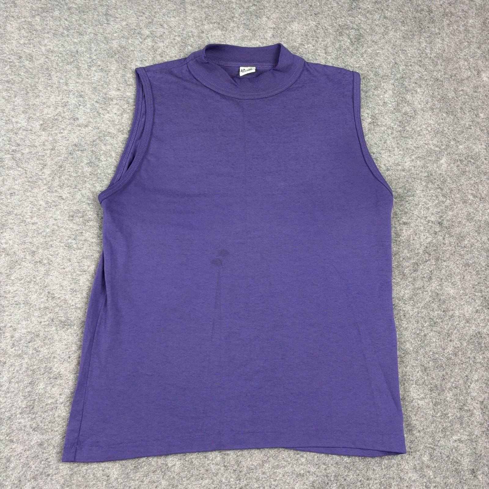 La Playa Sleeveless Mock Neck Top Women Medium Purple Vintage Made in USA 90s