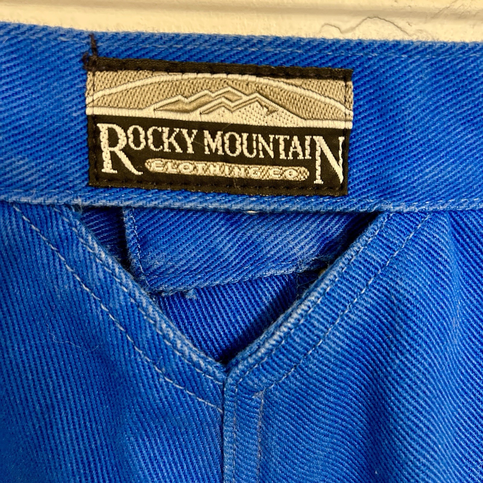 VTG Rocky Mountain Jeans Size 24 Cobalt Blue RARE Cut Out Bare Back 80s 90s