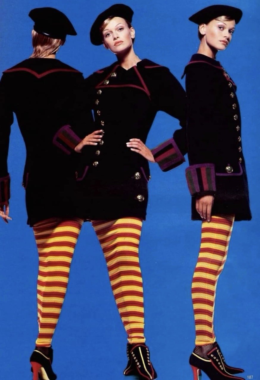 *GIANNI VERSACE COUTURE* F/W 1993 Military Sailor Cashmere Blend Peacoat