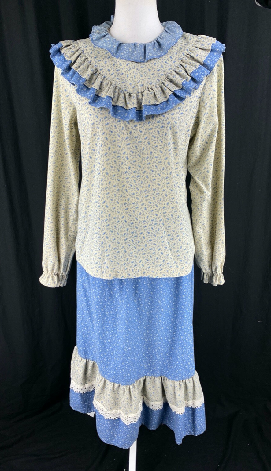 Shirley Atlanta Vtg 60s Blouse Top Set Prairie Cottagecore Boho Lace