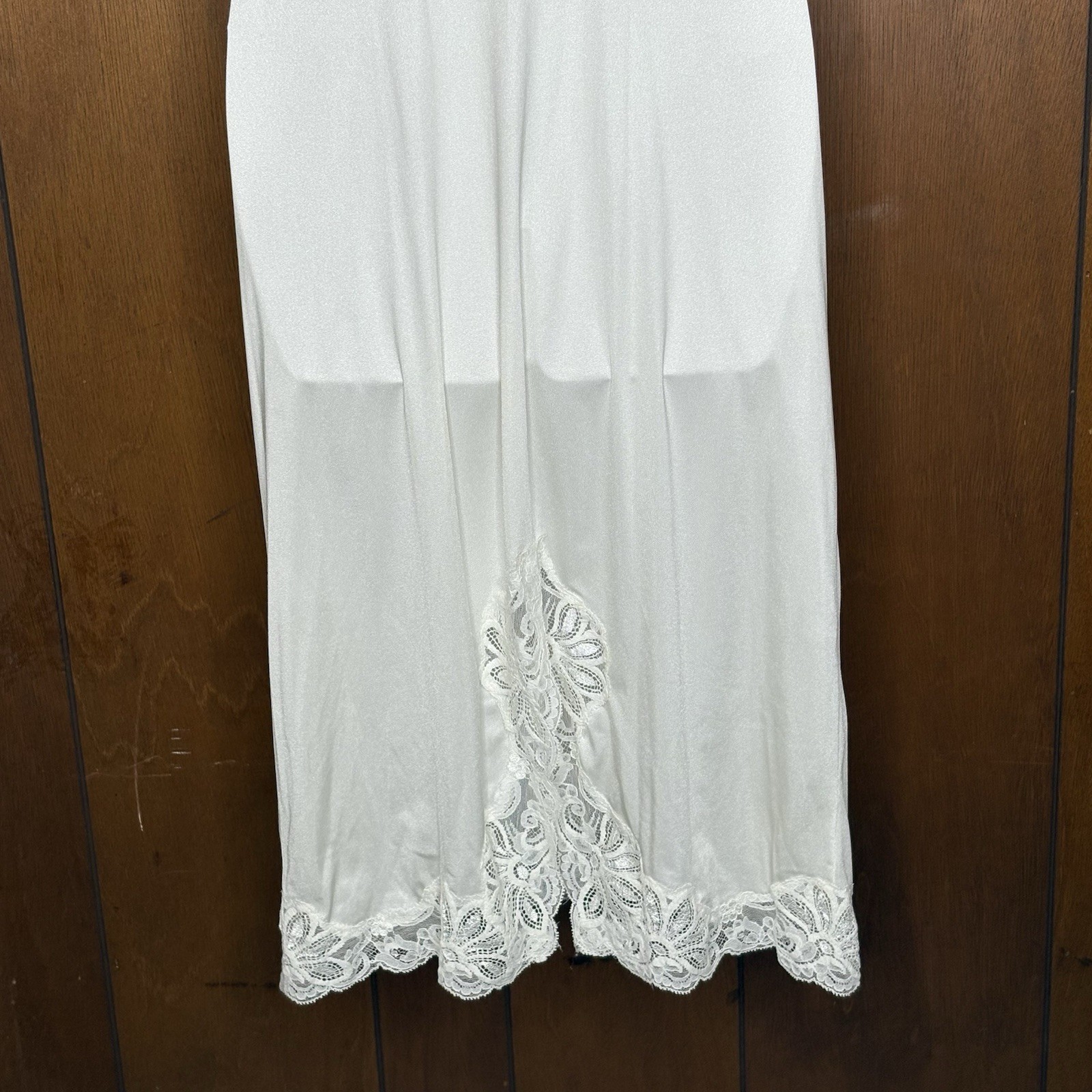 VTG 90s Shadowline Slip Dress Women 34 MS White Coquette Romantic Regency Y2K