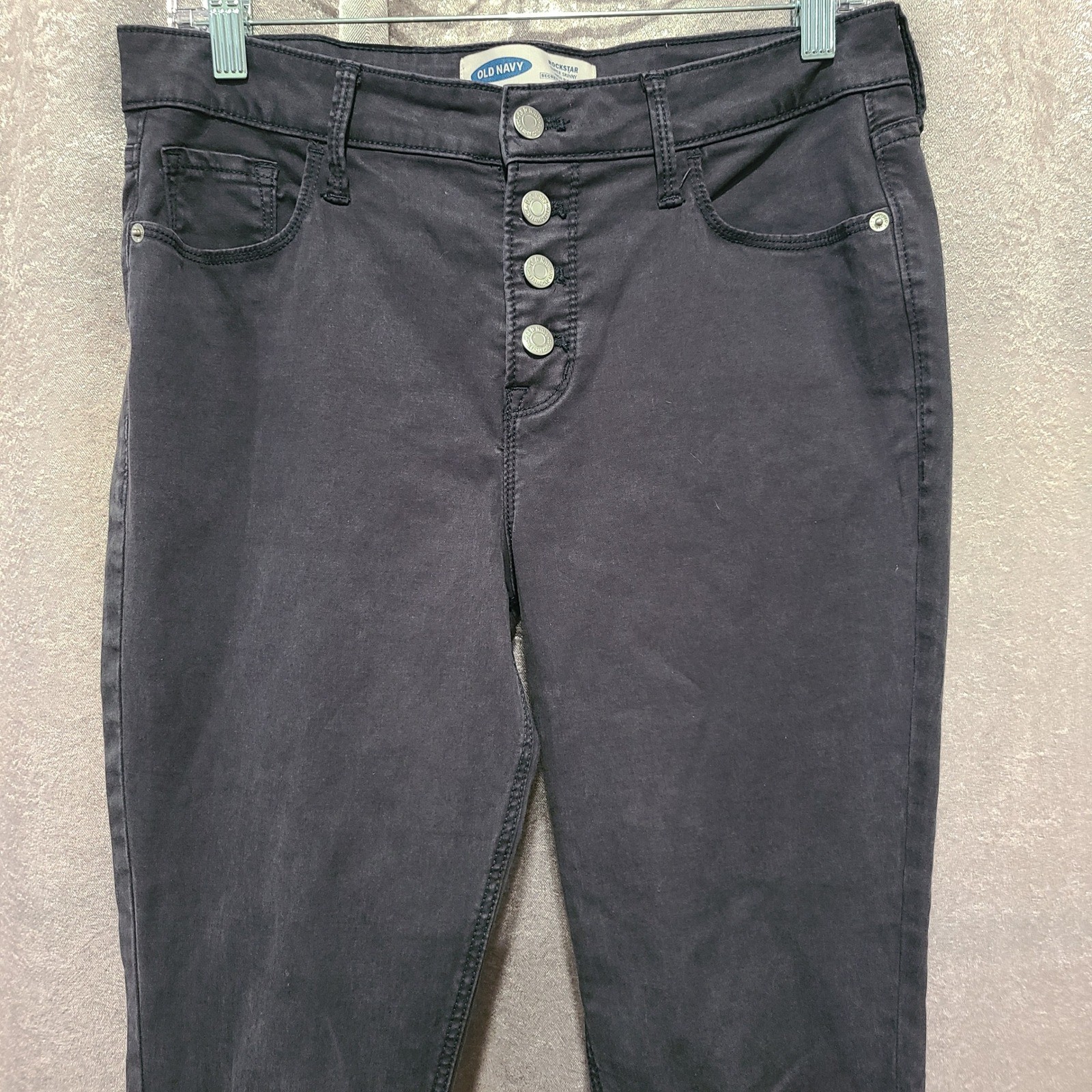 Old Navy Rockstar Super Skinny High Rise Sateen Carbon Black Pants Jeans 10P