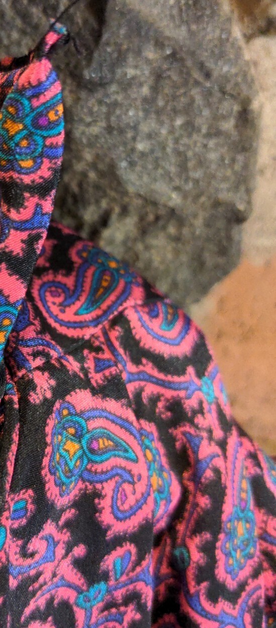 Vintage Henry-Lee Petites Pink Paisley Print Secretary Dress Elastic 6