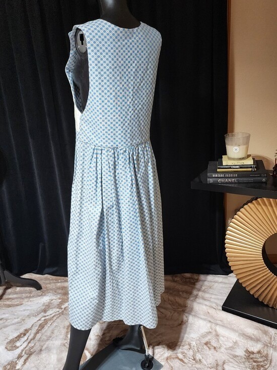 Vintage Prairie Patchwork Gingham Maxi Dress Folk Art Cottagecore Small