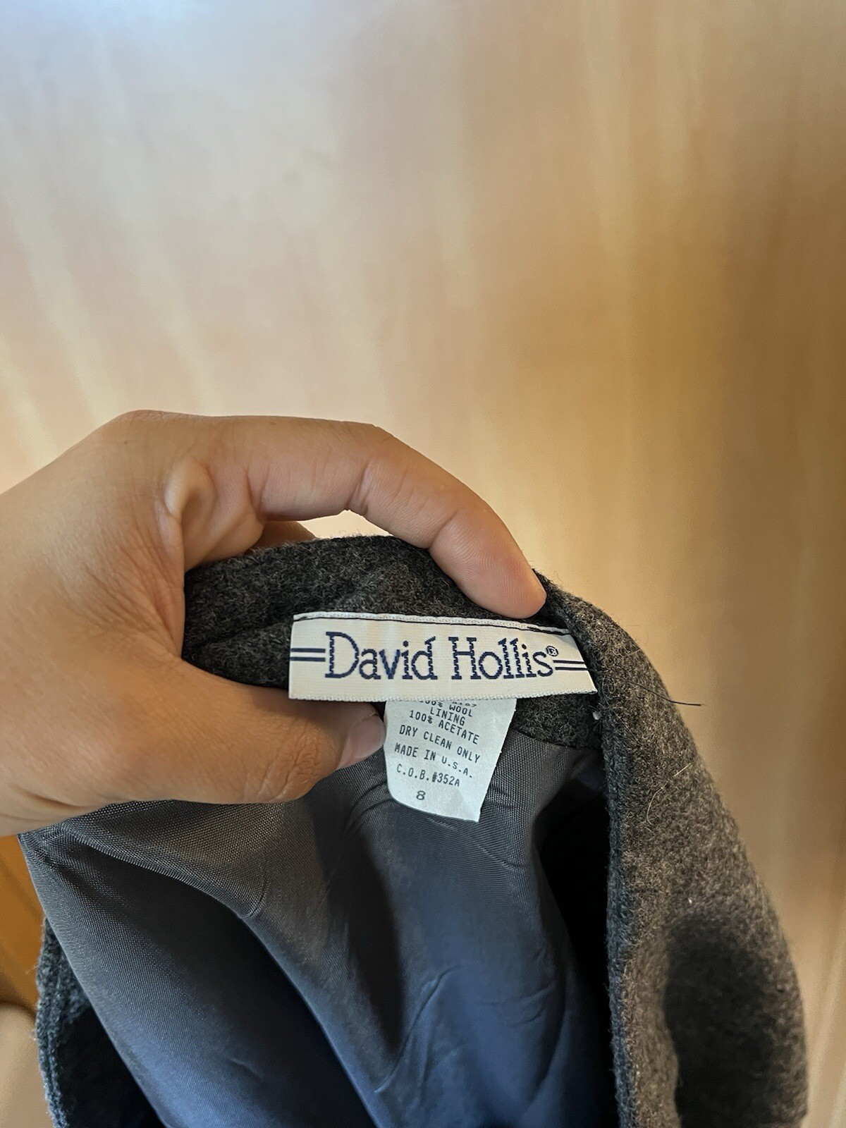 Vintage David Hollis Grey Wool Skirt – Sz 8