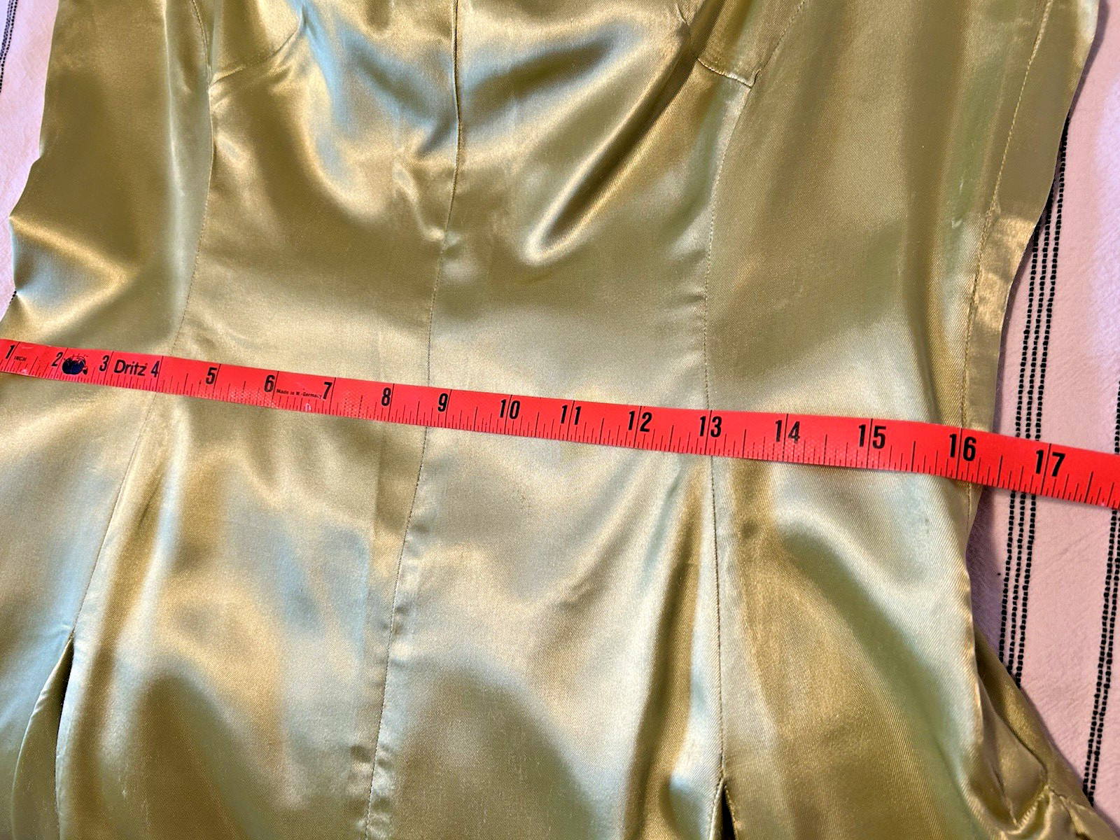 Vintage Handmade Satin Whimsical Green Party Dress – Flower, Fairy Costume Sz M