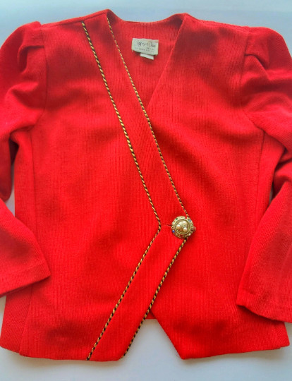 Vintage 90’s – Linda Hutley -Red Color Blazer & Skirt-Designer Jeffrey and Dara