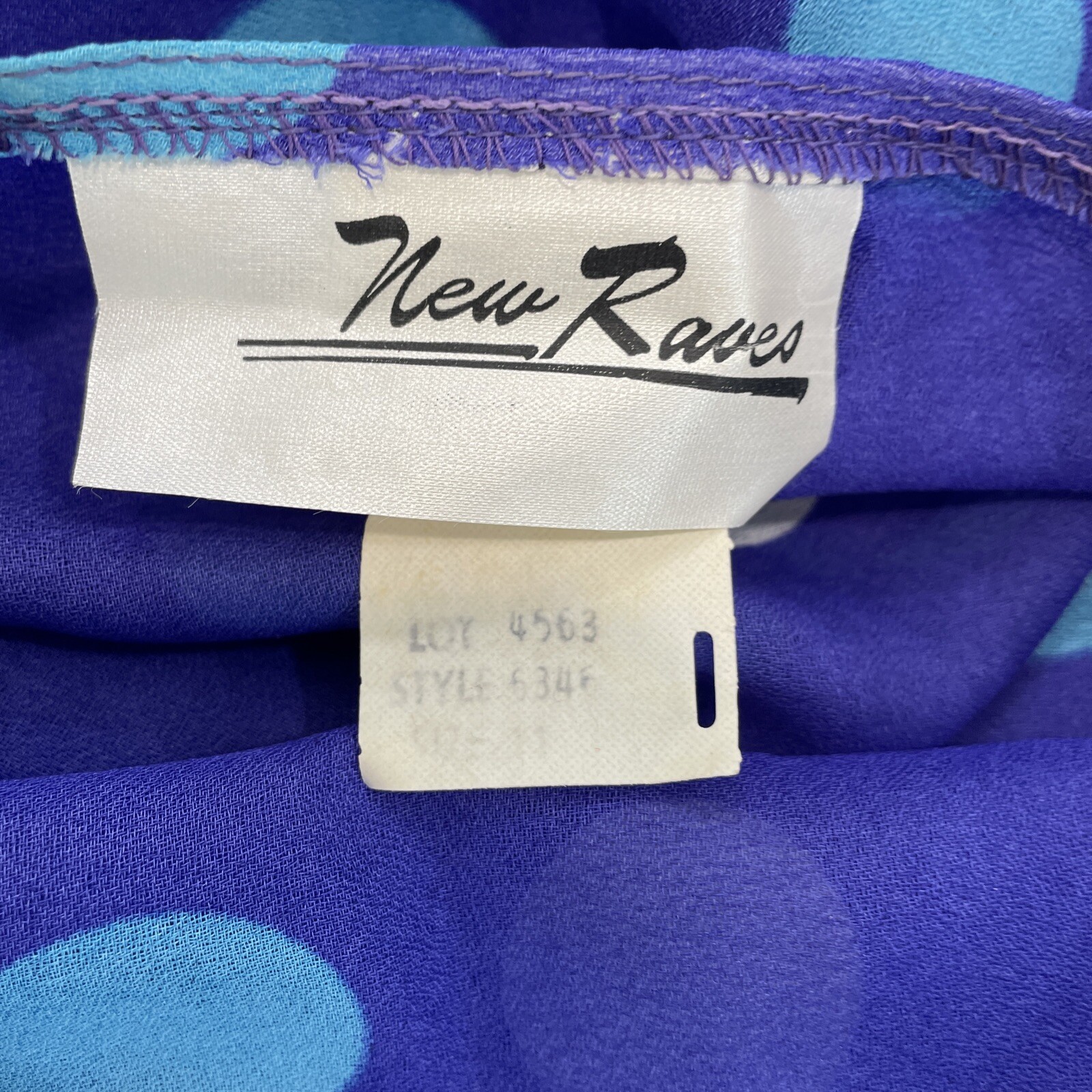 Vintage New Raves Dress Polka Dot Puff Sleeves Totally 80s Rad New Wave Purple