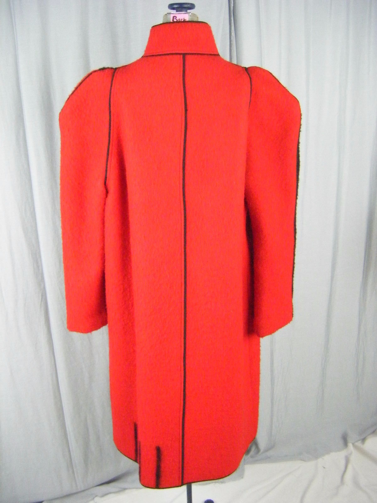 MRS H WINTER Rare Vtg Red/Black Avant Garde HUDSON BAY Blanket Coat- sz 10/M