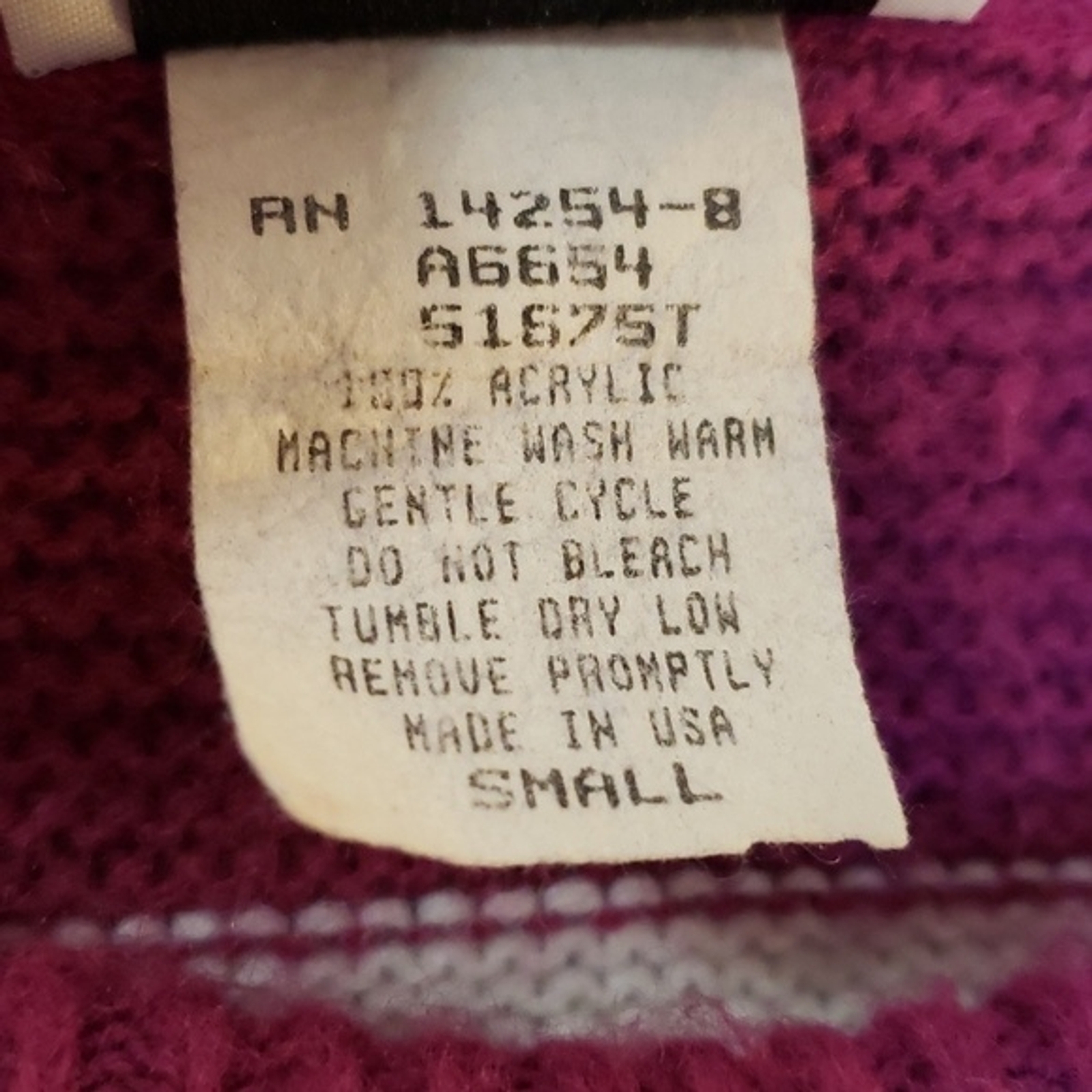 Vtg 90s Fashion Formulas Knit Purple Plum White Sweater Stripe, Leaf Design, Sm