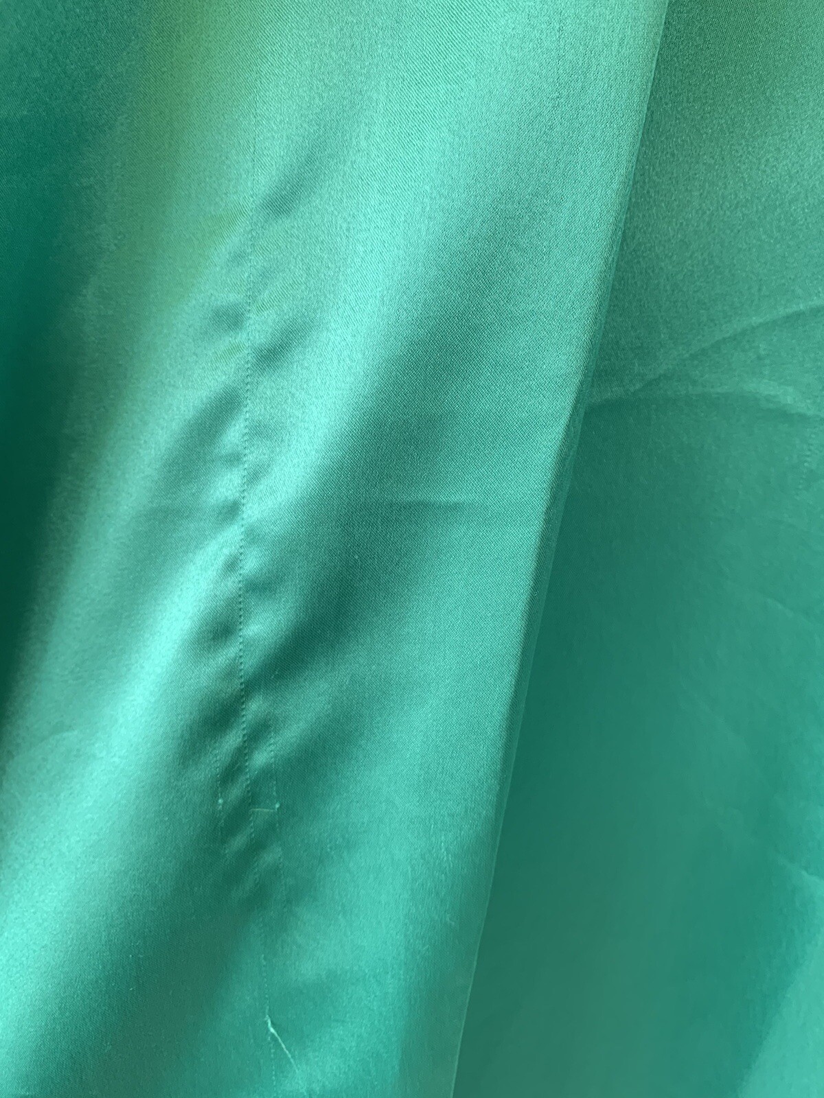 VTG Beth Michaels Green Peignoir Robe Shiny Satin Size 8-10 NO BELT
