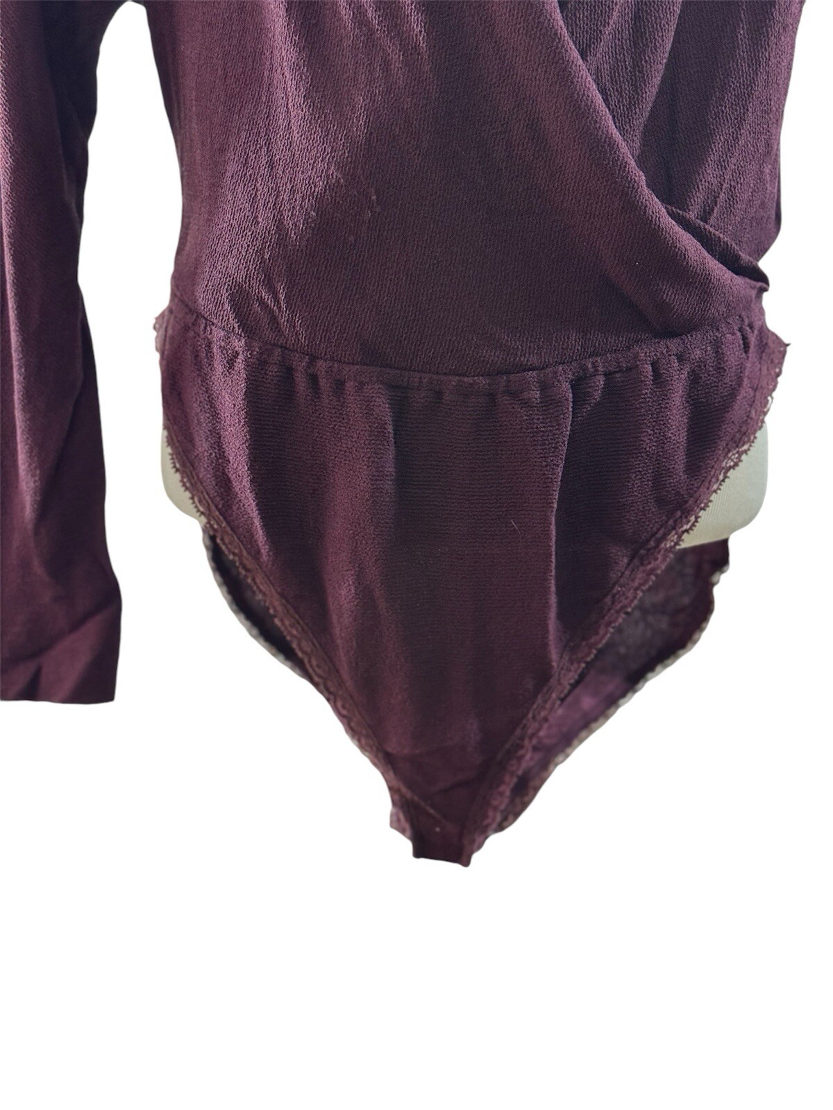 1990’s Eggplant Purple V Neck One Piece by Donna Karan New York