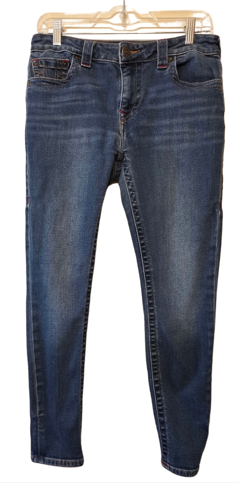 True Religion Womens Casey Low Rise Skinny Blue Denim Jeans Size 31