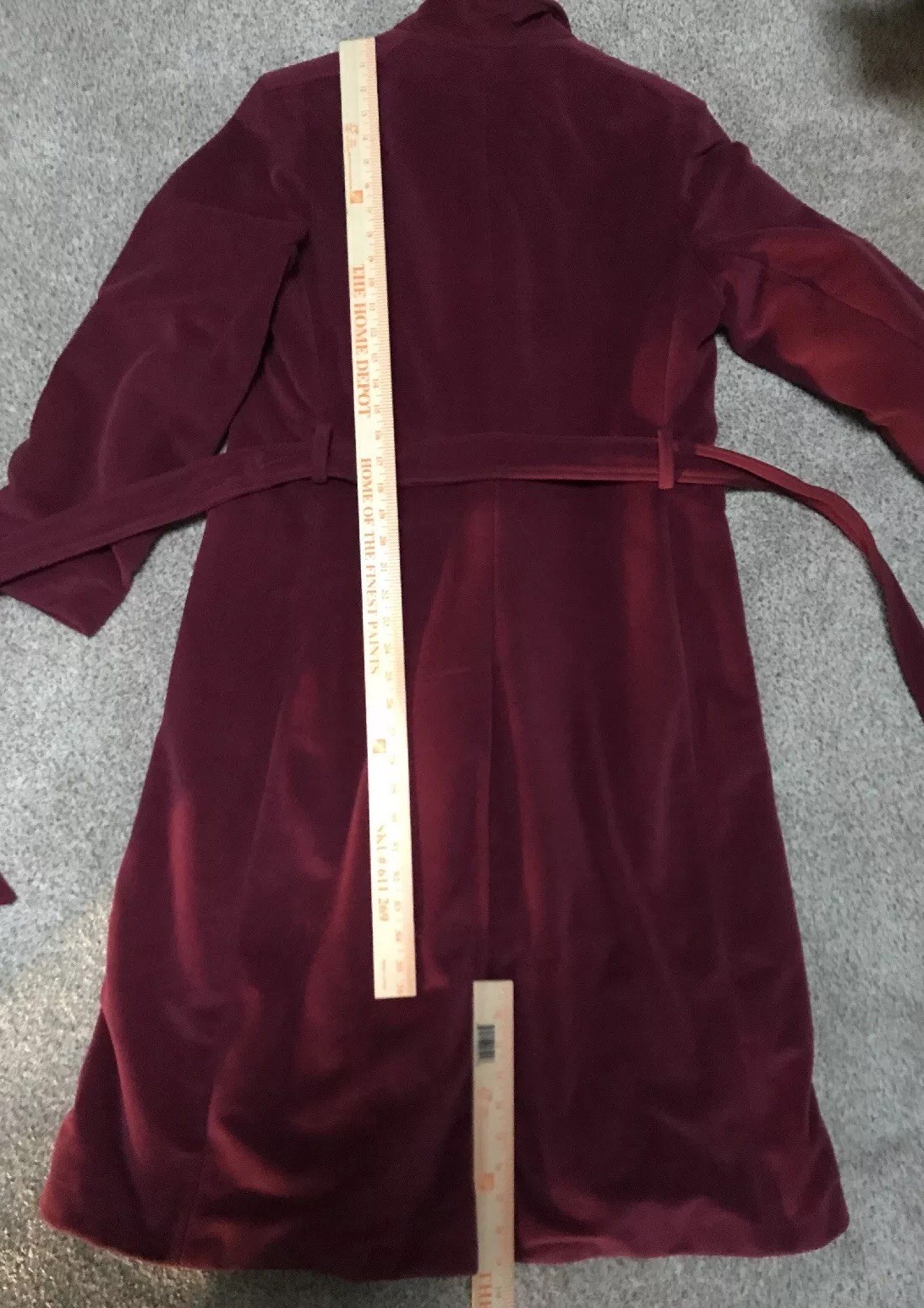 Vintage Nantucket Red Lorendale by BROMLEIGH double breasted lined velour coat.
