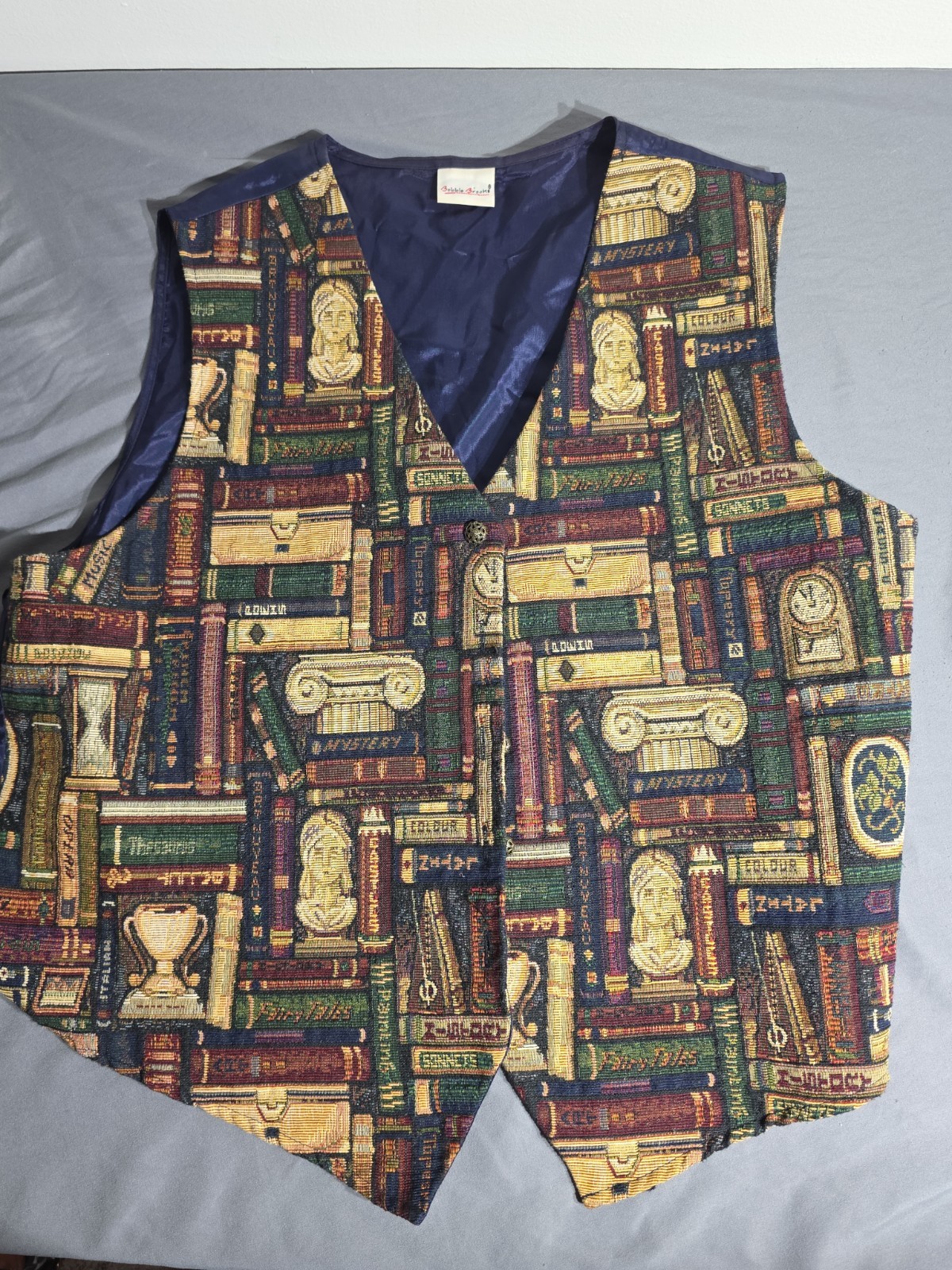 VTG Bobbie Brooks Tapestry Library Themed Vest