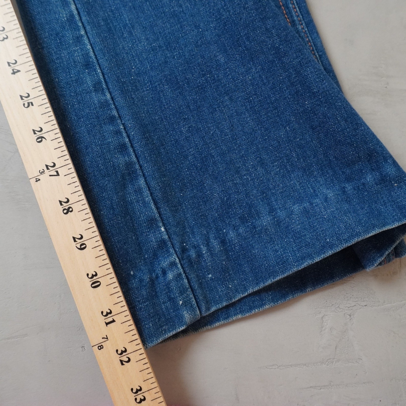 Vintage Maverick High Rise Flare Jeans Blue Western Yoke Made in USA 13/14 30×31