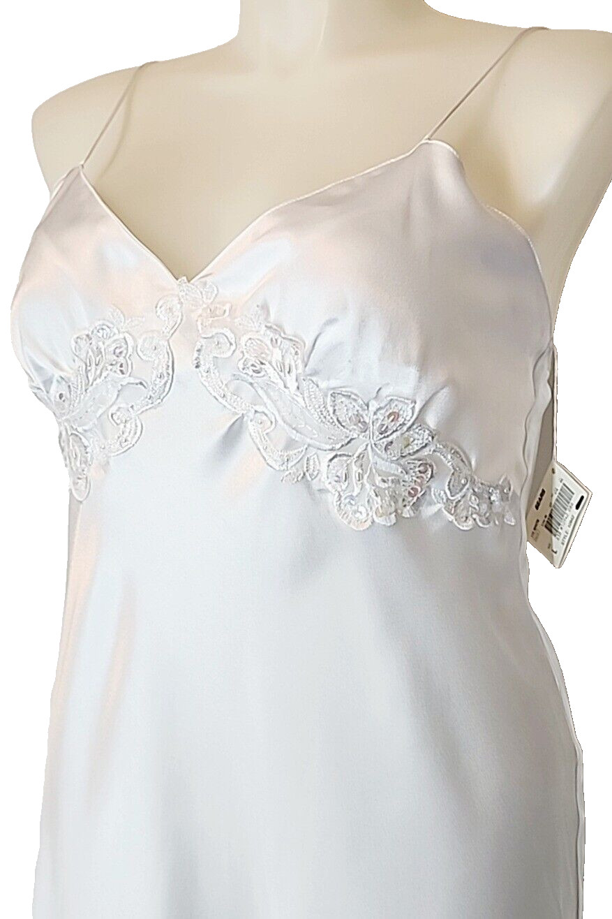 NWT VTG Intimo Amore Slip Dress Bridal White w/Sequin Chemise Y2K Women’s LARGE