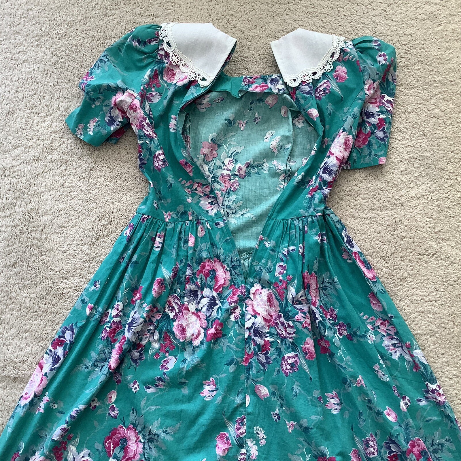 Lisa Petites Dress Women’s 6 Floral Zipper Back Vintage 1980’s Nice Clean