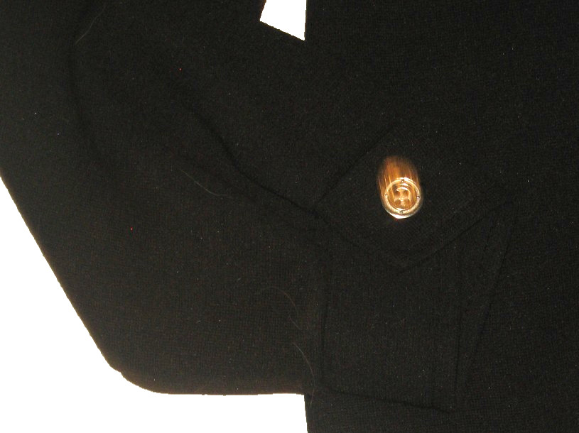 Vintage 1950s Joyce Black Knit Metal Buttons Rockabilly Jacket Rock Star Details