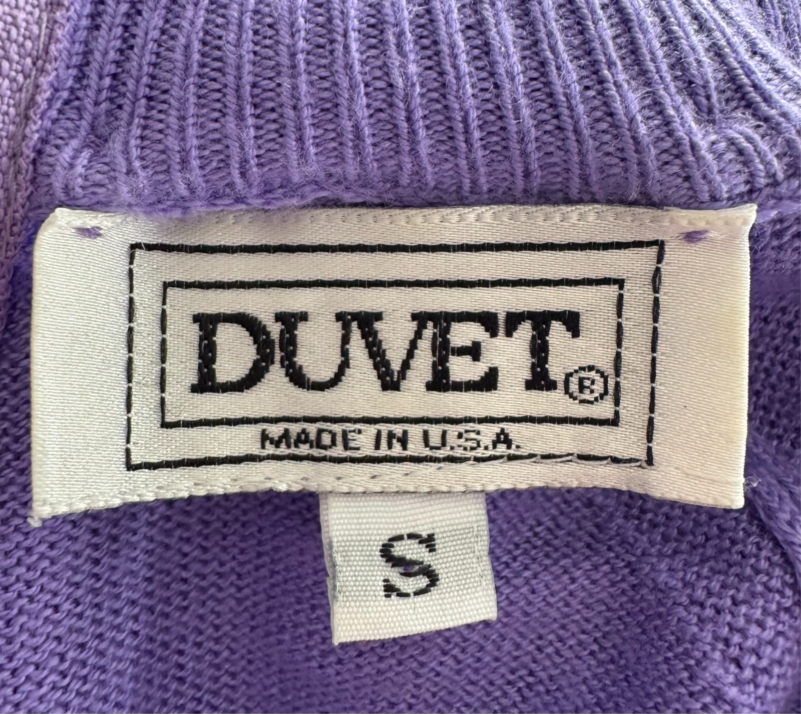 Vintage 70s Lavender Purple Mock Knit Pullover Sweater Top S