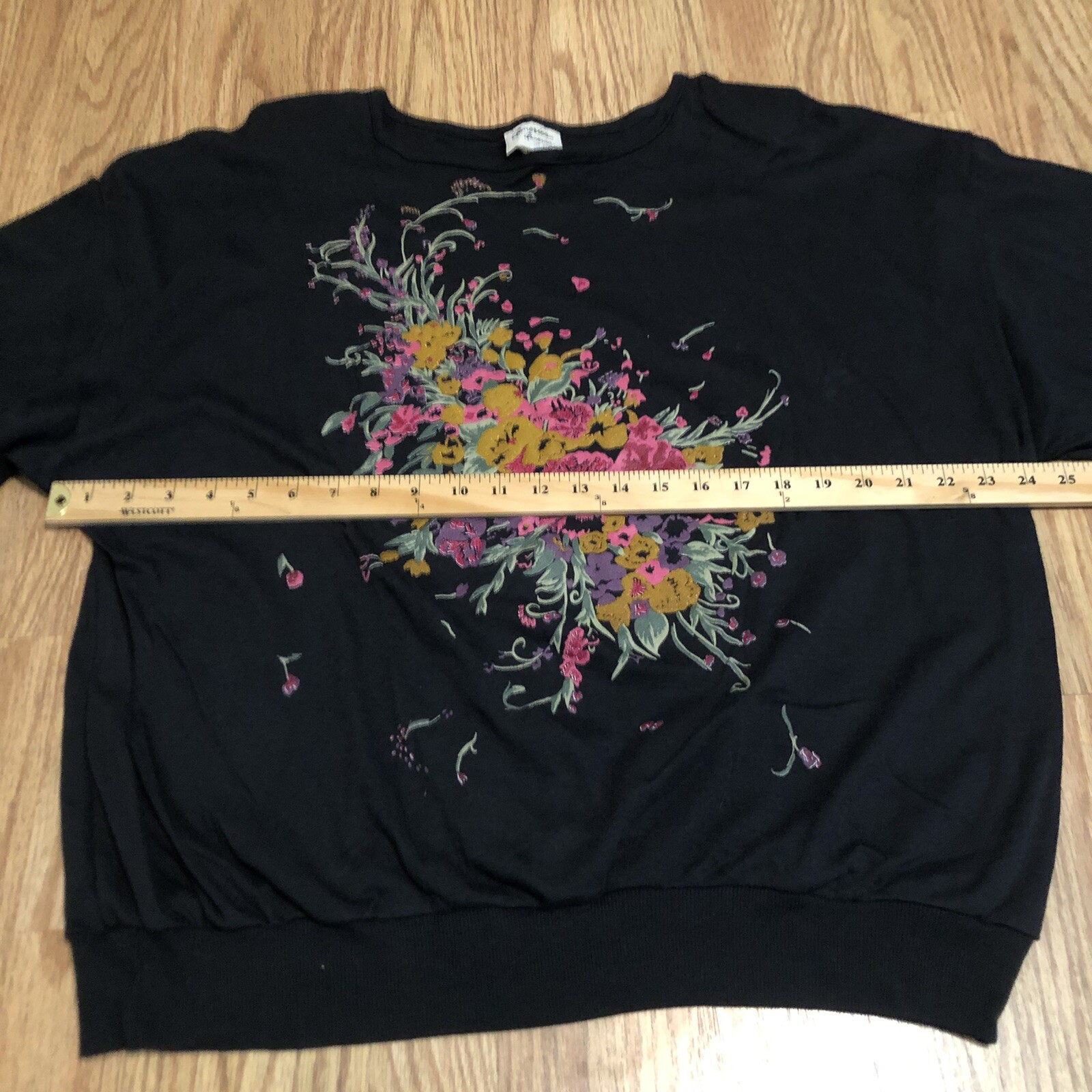 vtg America America floral flower design dolman sleeve size 18 Shirt Made In USA