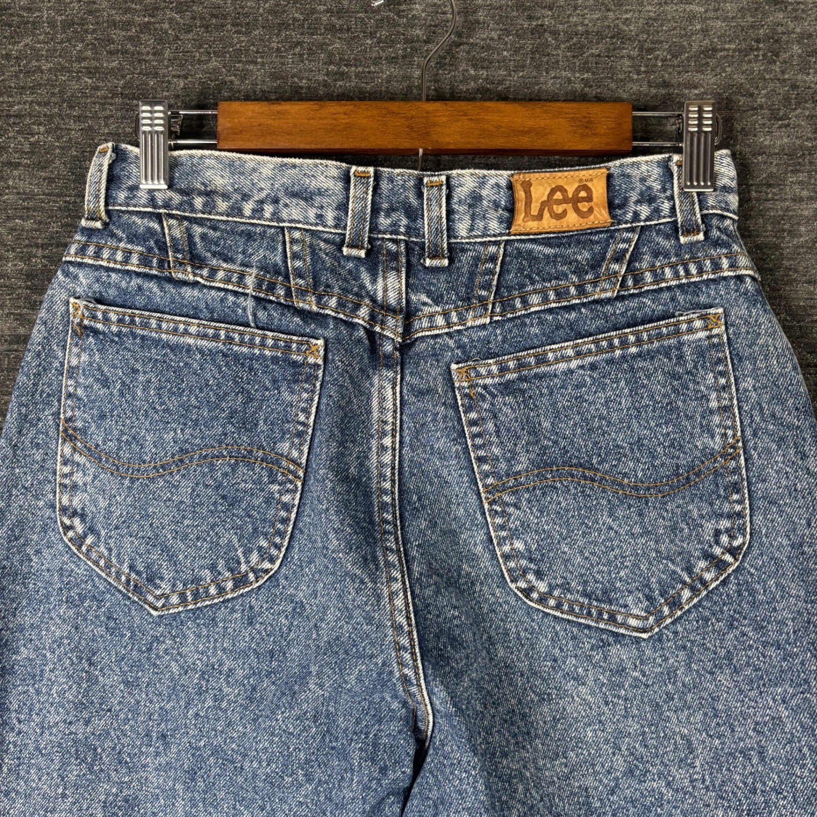 Vintage Lee Riders Acid Wash High Rise Mom Jeans Blue Denim Made in USA 12 MED