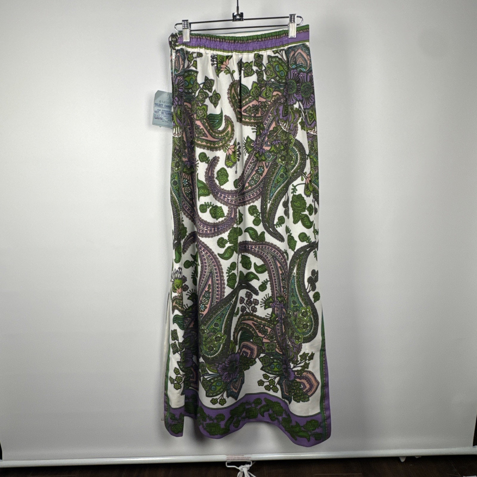 NWT Rare VTG Psychedelic Hippie 60s Floral Paisley Boho Maxi Skirt Small medium